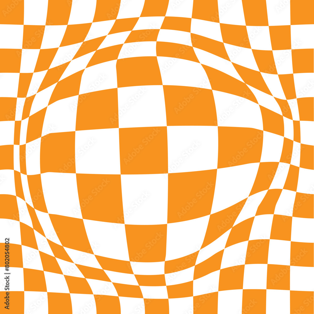 Poster set of chess board backgrounds. psychedelic design in 60-70s. colored. seamless pattern in hippie de
