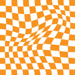 Groovy checkered pattern in trendy retro y2k style. Vintage aesthetic psychedelic checkerboard texture of the 60-70s. Funky hippie textile print. Hippie, retro chessboard template. 11:11
