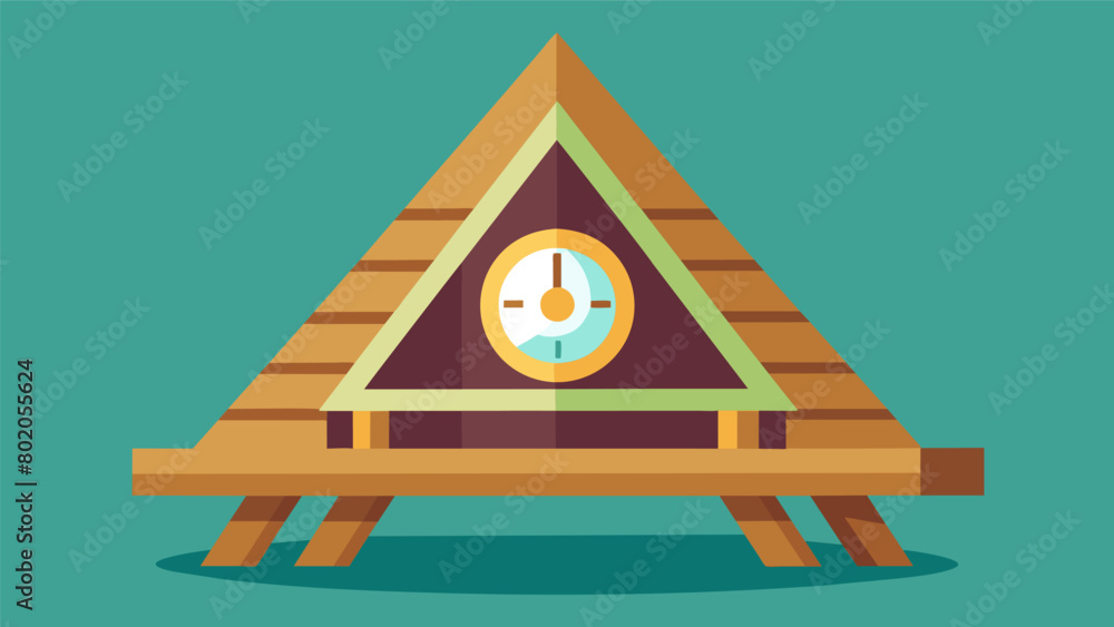 Poster a wooden triangle with a large bold clock face in the center p on the sauna bench for easy visibilit