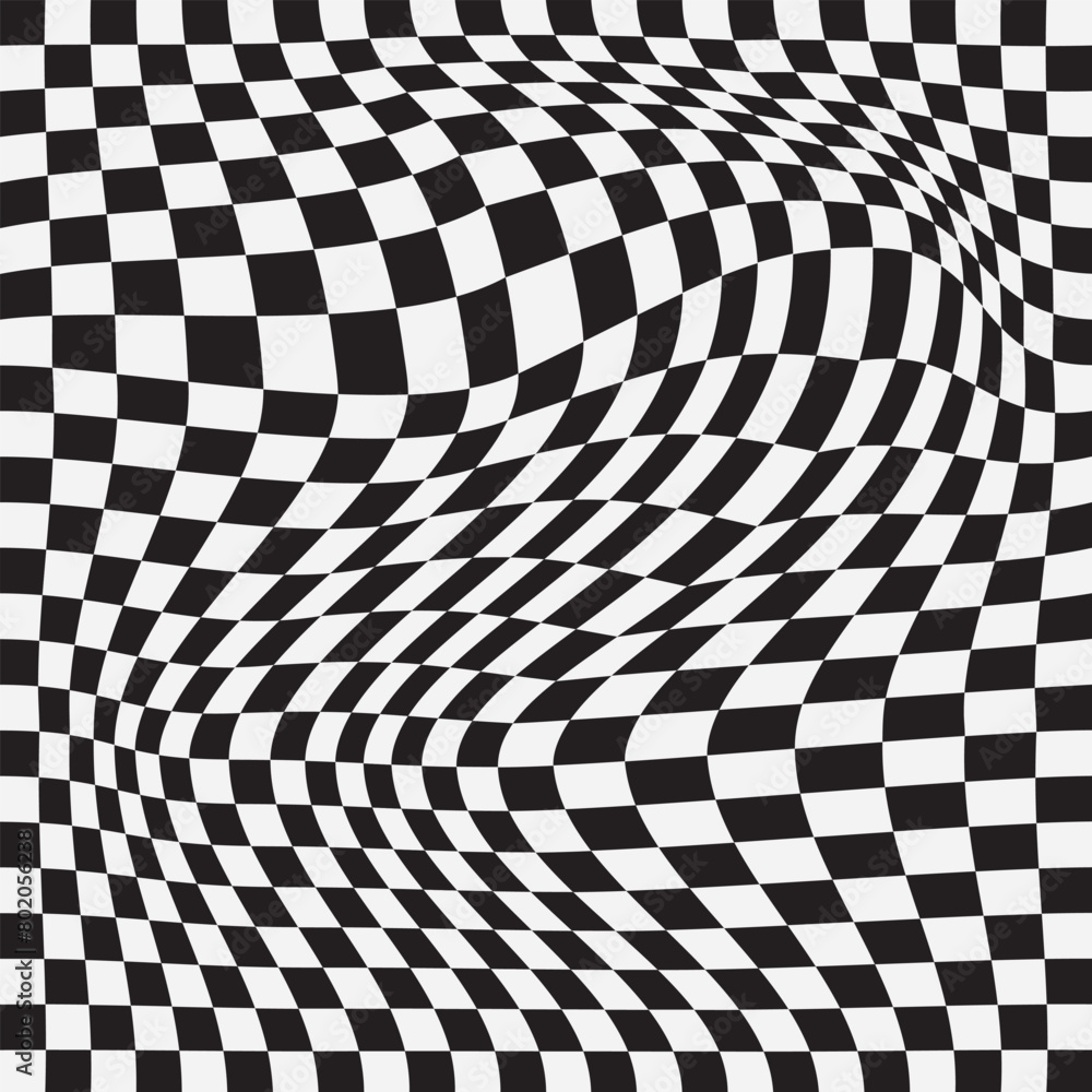 Poster black and white checker pattern vector illustration. chess board. abstract checkered checkerboard fo