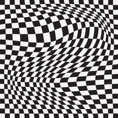 Black and white checker pattern vector illustration. Chess board. Abstract checkered checkerboard for game. Grid geometric square shape. Race flag. Retro mosaic checkerboard psychedelic pattern. 11:11