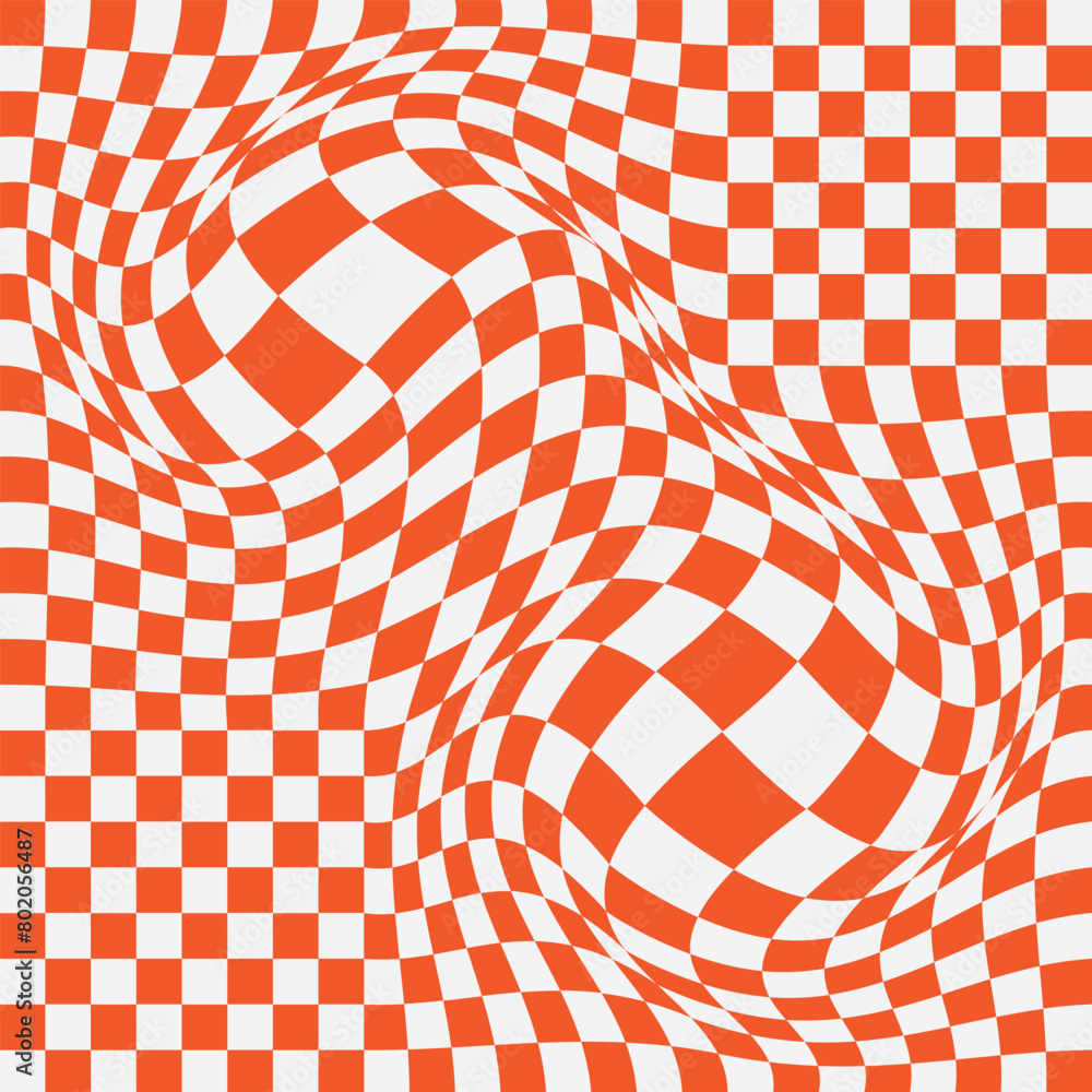 Poster set of chess board backgrounds. psychedelic design in 60-70s. colored. seamless pattern in hippie de