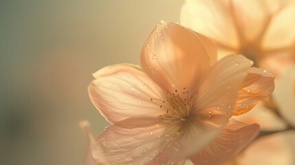 A close-up shot of a delicate flower, its petals gently unfurling in the breeze, capturing the beauty of mindful observation on World Sauntering Day.