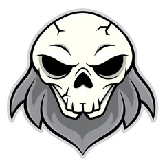 Bearded Skull cartoon characters. Best for sticker, mascot, and logo with pirates themes and e-sports team