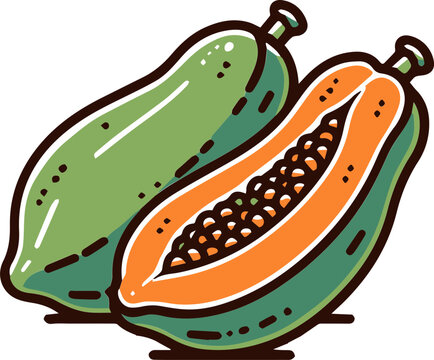 recommend clip art: A cartoon papaya.