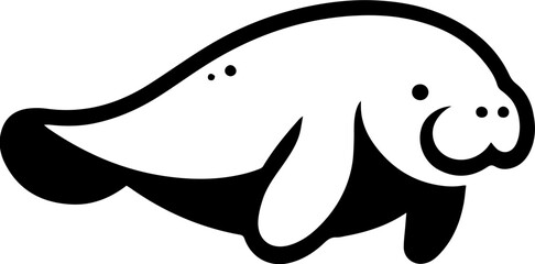Fototapeta premium This cute manatee is looking for a new home. Adopt him today!