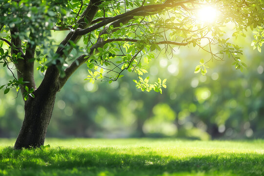 green tree in the park