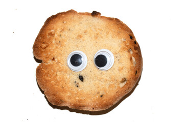 Funny Toast Bread Roll With Googly Wobble Eyes