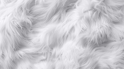Obraz premium Fluffy white fur texture captured in close-up, highlighting its softness and warmth. A perfect background for nature, winter, or animal-related designs with a natural, cozy feel.