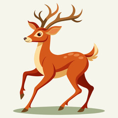 Running Deer Vector Illustration