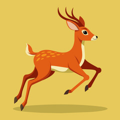 Running Deer Vector Illustration