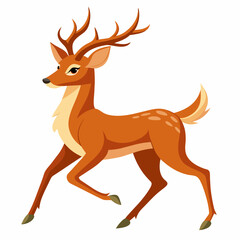 Running Deer Vector Illustration