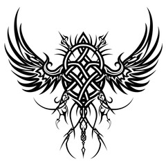 Obraz premium Tribal dragon tattoo, design for t-shirt, POD, art concept, tattoo art