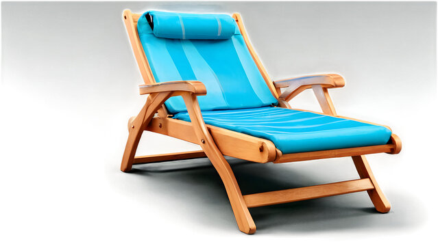 Beach chair, 3D style, isolated on blank background.
