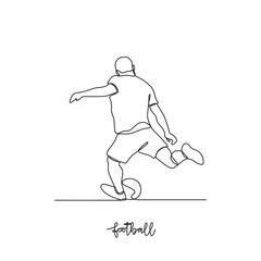 One continuous line drawing of Football sports vector illustration. Football sports design in simple linear continuous style vector concept. Sports themes design for your asset design illustration.