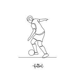 One continuous line drawing of Futsal sports vector illustration. Futsal sports design in simple linear continuous style vector concept. Sports themes design for your asset design illustration.