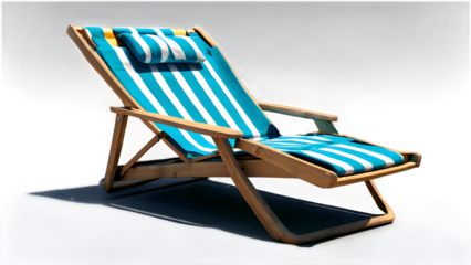 Beach chair, 3D style, isolated on blank background.
