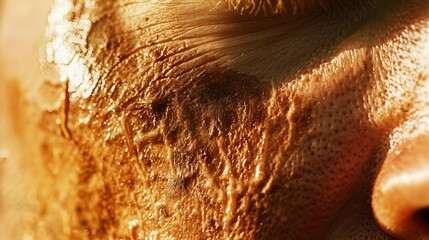 sunburned skin. sunburn skin. sun burn skin. closeup. The concept of sunburn. burnt skin in the sun. close-up. Damaged skins