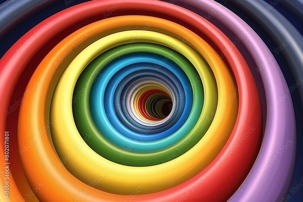 Poster vivid and psychedelic rainbow abstract lights digital art background for a mesmerizing display