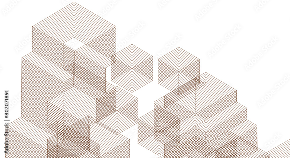 Fototapete abstract modular architecture 3d rendering