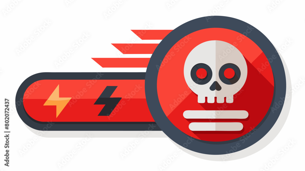 Aufkleber the button for the highest level was labeled with a flashing red warning sign and a skull signifying