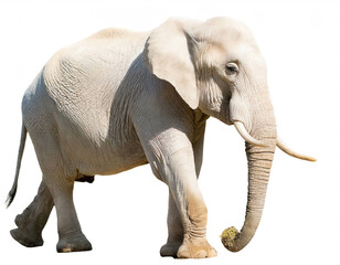 Fototapeta premium Albino weiß Elefant auf vier beinen isoliert auf weißen Hintergrund, Freisteller 