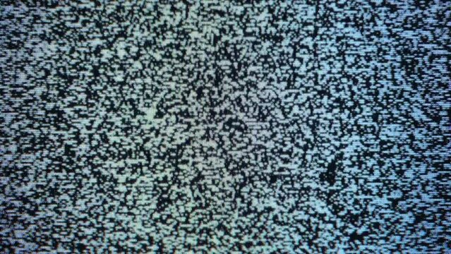 Static noise on an analog TV screen, signal lost.