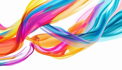 Fototapeta premium A dynamic background featuring colorful brush strokes and ribbon swirls, creating an abstract wave design perfect for artistic and creative projects