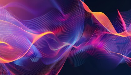 A dynamic line wave design depicting music and sound frequencies, suitable for visual representations in podcasts, radio, or sound engineering contexts