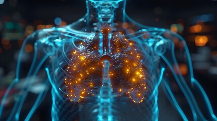 Futuristic Medical Holographic Visualization of Thymus Gland and Lungs