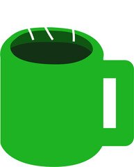 Warm Brew: Flat Design of a Steaming Cup of Coffee