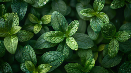 Intricate Nature green texture. Detail fresh flora