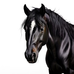 Obraz premium black horse isolated ,white background