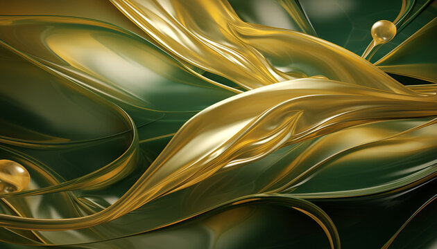 golden green leaves back ground liquid form
