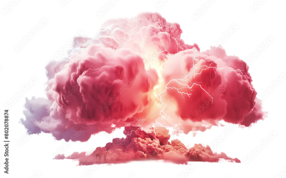 Canvas Prints a pink nuke explosion isolated on transparent background.