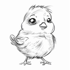 Sweet Chick Drawing with Crisp Lines