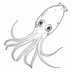 Fototapeta premium Playful Squid Illustration