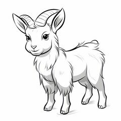 Adorable Kid Goat Coloring Page