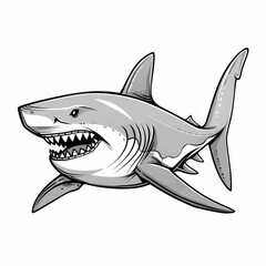 Fototapeta premium Terrifying Shark Illustration
