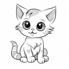 Fototapeta premium Caring Kitten Illustration
