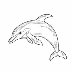 Fototapeta premium Delightful Dolphin Coloring Page