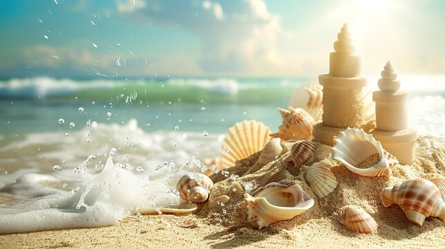Sun-Kissed Shoreline: Shells and Sunshine