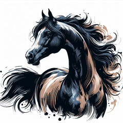 Illustration Arabian stallion