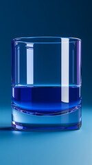 A glass of blue liquid is sitting on a table