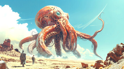 Futuristic Depiction of an Octopus-like alien