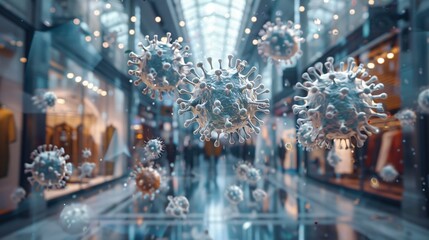 Airborne Virus Particles in Modern Mall Atmosphere