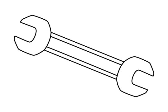 black and white wrench tool clip art preview