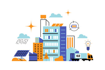 Fototapeta premium Illustration of urban infrastructures.