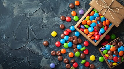colorful candy and gift box 