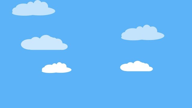 Cloud sky animation, blue background, blue sky, abstract background,